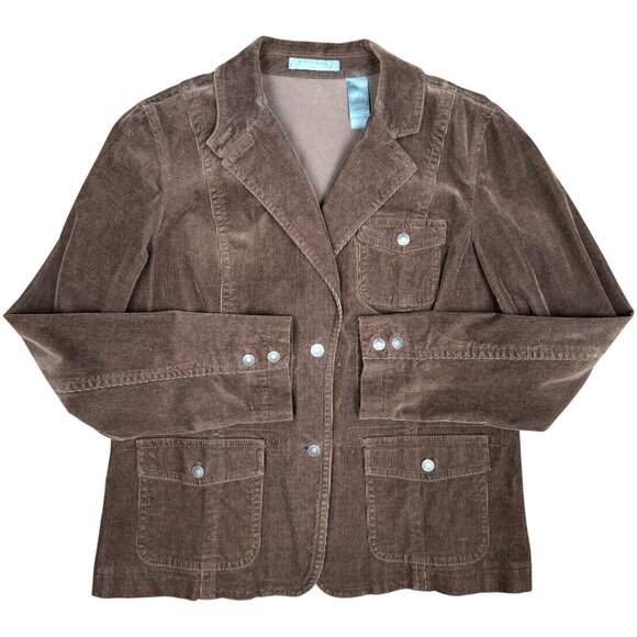Women's‎ LIZ CLAIBORNE Corduroy Brown Blazer Jacket | Size Large - Picture 1 of 7